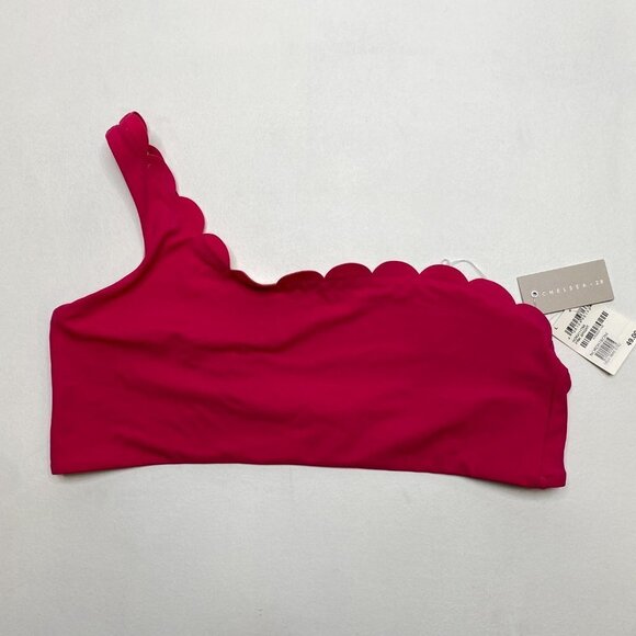 Chelsea28 Pink Scalloped One Shoulder Bikini Top - Picture 3 of 10